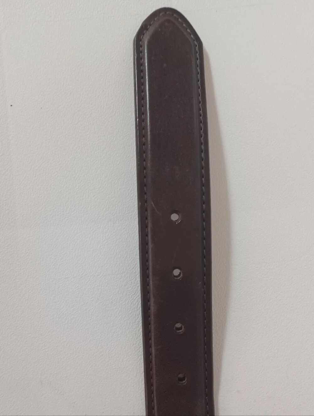 L.L. Bean Men's Size 44 Brown Genuine Leather Belt Brass Buckle Made In USA